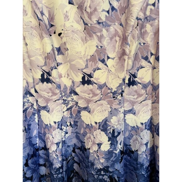 Gabby Skye Dress 18W Blue Purple White Scuba A Line Stretch Washable NEW - Picture 11 of 14